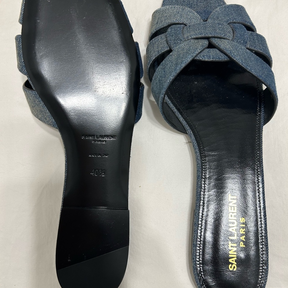 Saint Laurent Denim Sandals Size 40 1/2 (10.5 US). New